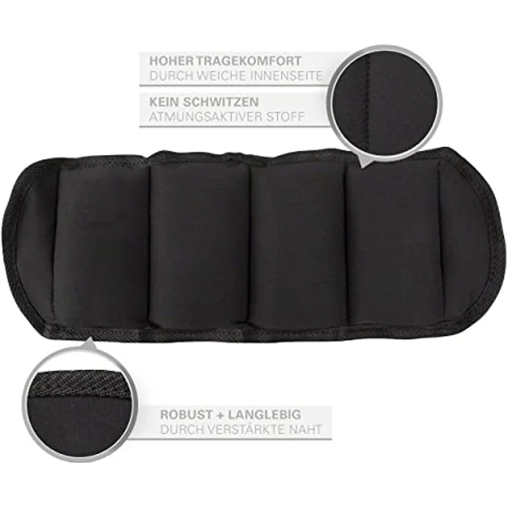 Sport-Tec Gewichtsmanschetten, Laufgewichte 1,5 kg, Paar mit Klettverschluss, strapazierfähiges Nylon – Bild 4