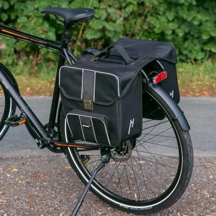 Haberland Doppeltasche für Erwachsene, Schwarz, 25 Liter, 32 x 34 x 16 cm – Bild 5