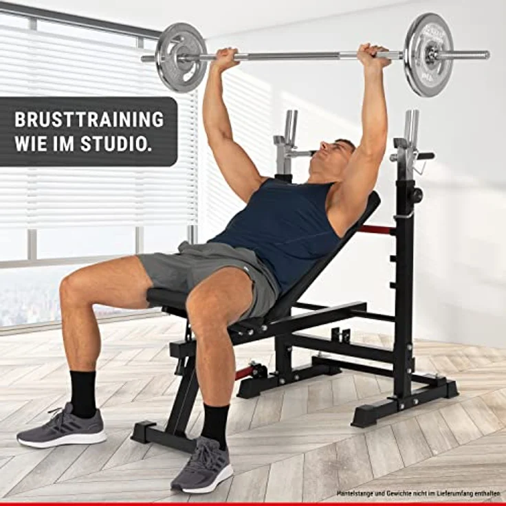 Hammer Trainingsbank Force 4.0 inkl. Rack, klappbare Multifunktionsbank für effektives Home Training, schwarz – Bild 4