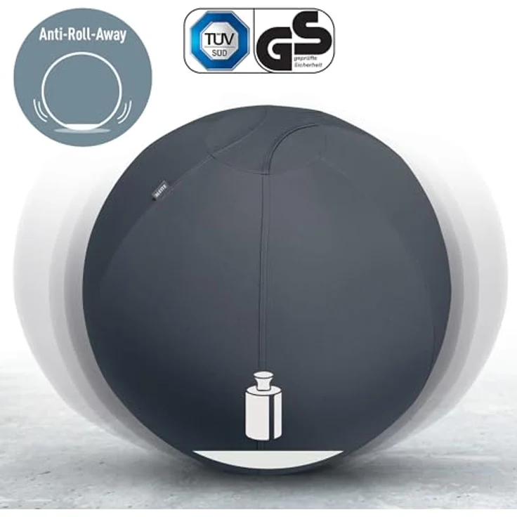 Leitz Ergo Active Gymnastikball, 55 cm, ergonomisch, anti-Wegroll-Design, TÜV-zertifiziert – Bild 4