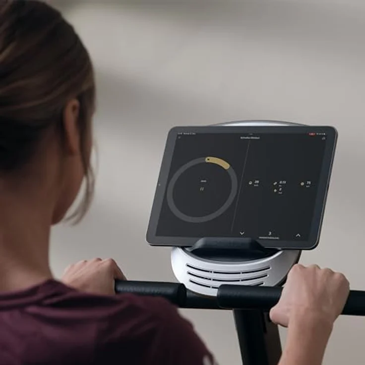 SportPlus | Sitz-Heimtrainer | Heimtrainer mit Magnetbremse 24 Widerstandsstufen, gelenk- und rückenschonend, extra weicher Sitz, bis 200 Watt, Fitnessgerät für Senioren, Schwarz/Rot – Bild 5