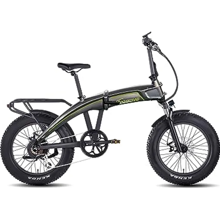SachsenRAD E-Folding Bike Klapprad F6 Safari 20 Zoll Fatbike StVZO | 85N.M Bafang Geländemotor | Interne Kabelführung | Hochwertige Eloxierung | Klappbar Pedelec e-Fatbike, Schwarz