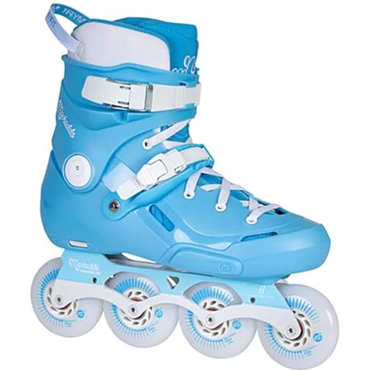 Powerslide Storm Nicoly Pro 80, Inline Skates für breitere Füße, Puderblau und Weiß, 80-mm-Räder, WICKED ABEC 9 Lager – Bild 3