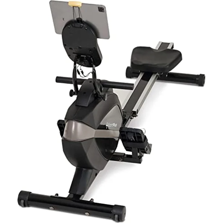 SportPlus Rudergerät für zuhause | Mit oder ohne Bluetooth, klappbar, leises Magnetbremssystem, 8 Widerstandsstufen, Schwungmasse 8kg, kugelgelagerter Rudersitz – Bild 1