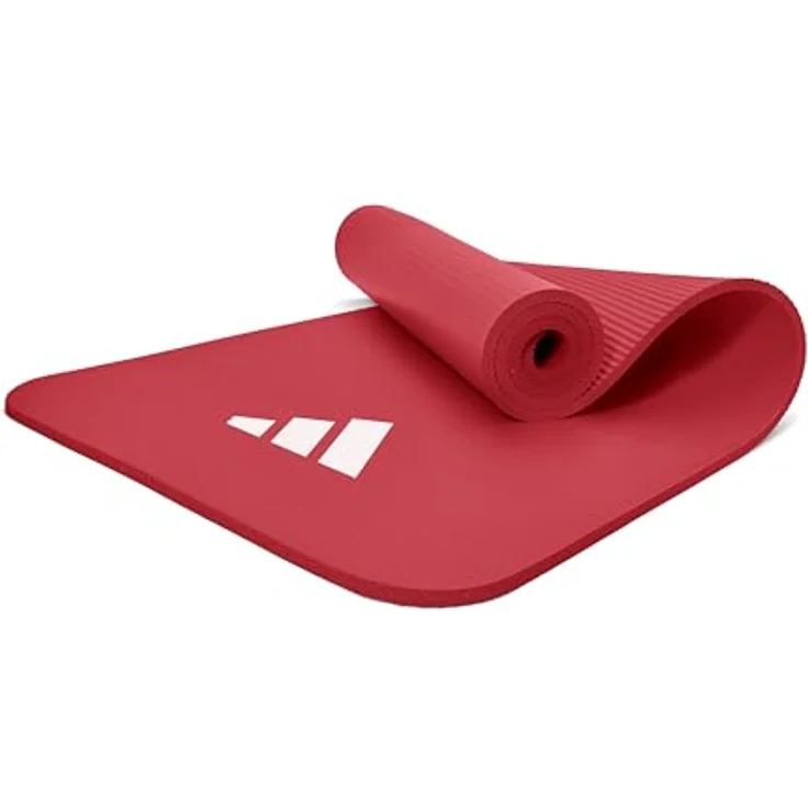 adidas Performance Fitnessmatte, 10mm, rot, rutschfest mit geriffelter Unterseite für optimale Stabilität – Bild 2
