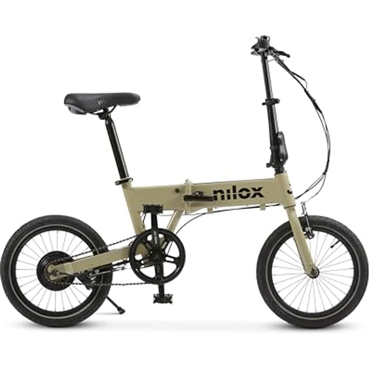 Nilox Ebike J2, Faltbares Elektrofahrrad mit 36 V/250 W Motor, bis zu 30 km Reichweite, 25 km/h, 16" Reifen, Sand – Bild 1
