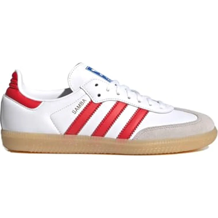 Adidas Samba OG Sneakers Kinder, Glattleder und Veloursleder, herausnehmbare Sohle, seitliche Streifendetails, Label-Print auf der Zunge – Bild 1