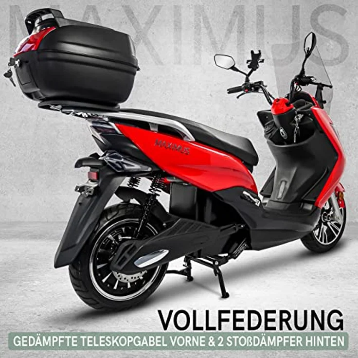 Rolektro Maximus MX2 Elektromoped 45 km/h - 3000 Watt E-Mofa mit herausnehmbarem 60V/32,5Ah Lithium-Akku - 85 km Reichweite - 2 Personen eMoped mit LED-Licht - E-Mofa mit Straßenzulassung – Bild 5