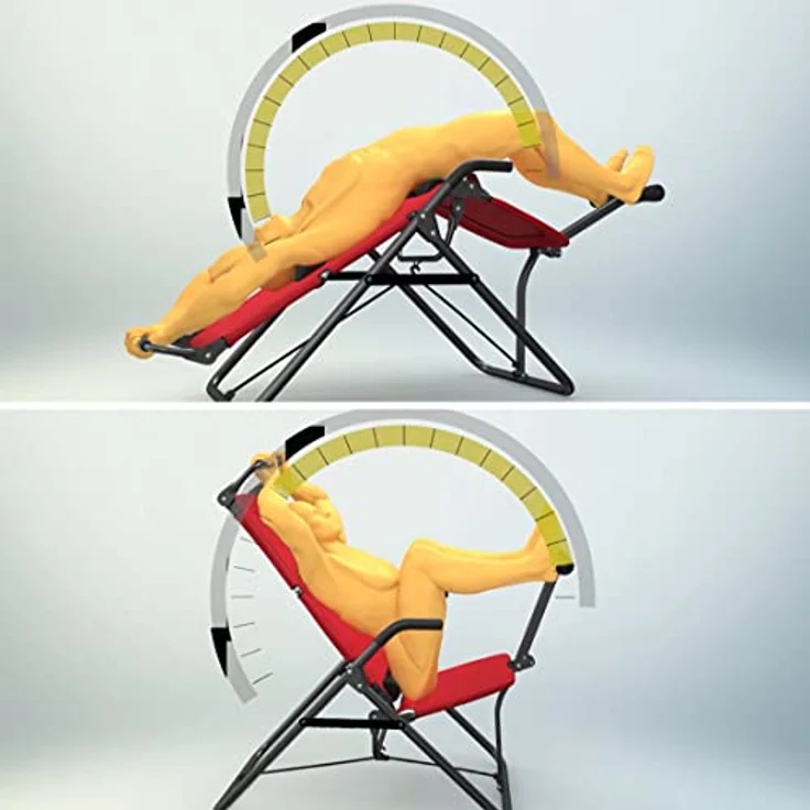 Mediashop Back Lounge - Inversions-Rücken-Trainer - Inversionsbank - Streckung der Wirbelsäule - bis zu 110 kg dynamisch & 250 kg statisch belastbar - integrierte Massagerollen – Bild 3