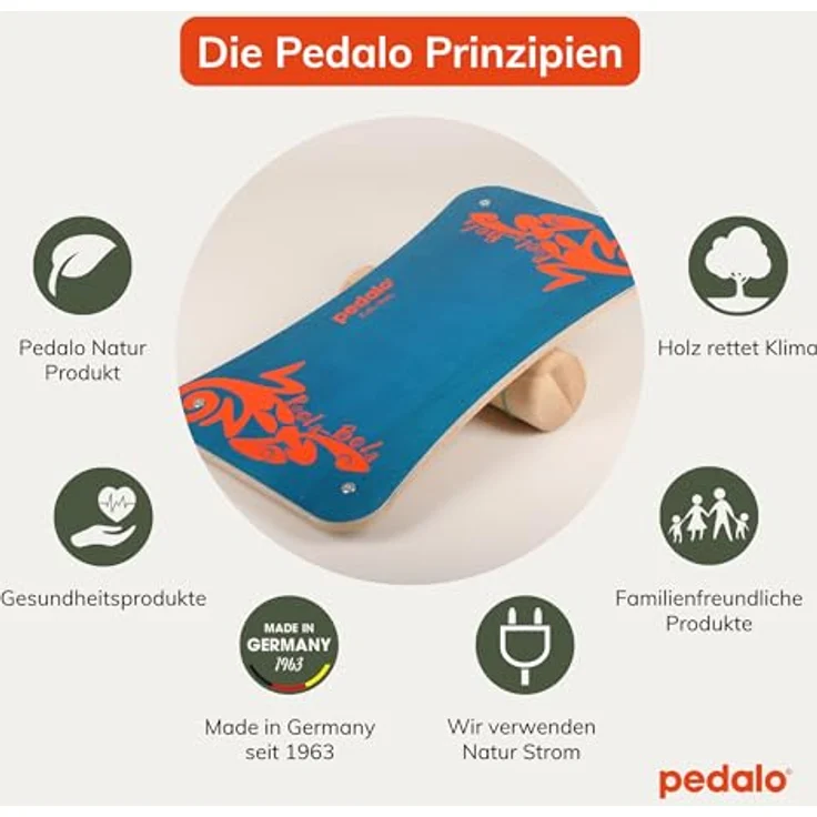 Pedalo® Rola-Bola Fun, Gleichgewichtstrainer aus Birke Multiplex, belastbar bis 120 kg, für drinnen und draußen, blau – Bild 4