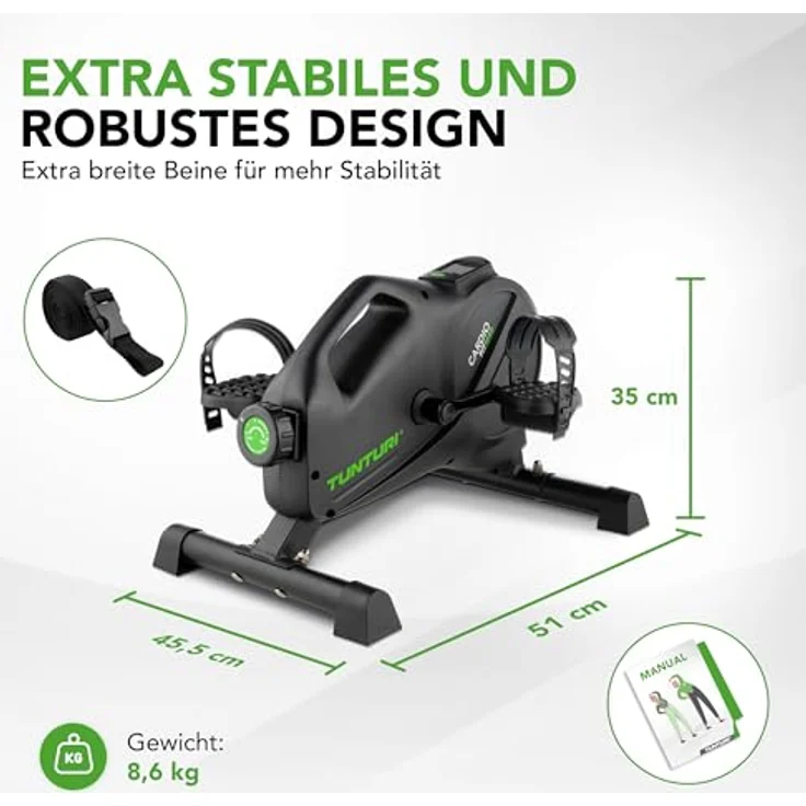Tunturi Cardio Fit M40 Sitzfahrrad - Heimtrainer mit Bluetooth - Magnetisch gebremster Fahrradtrainer - Schreibtischfahrrad – Bild 2