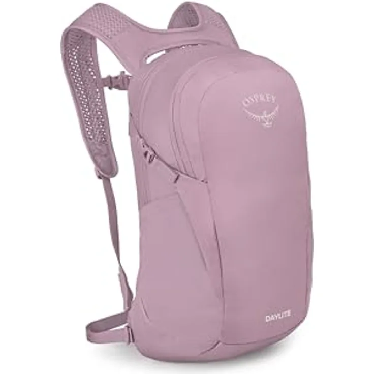 Osprey Daylite, leichter Tagesrucksack mit Koffer-Durchstecklasche, kompatibel mit Reisetaschen, Iris Pink