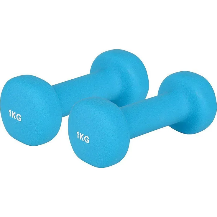 V3Tec Neopren Fitnesshantel NOS, 2x1000g in hellblau, ideal für gezieltes Workout