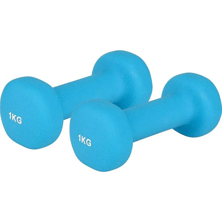 V3Tec Neopren Fitnesshantel NOS, 2x1000g in hellblau, ideal für gezieltes Workout