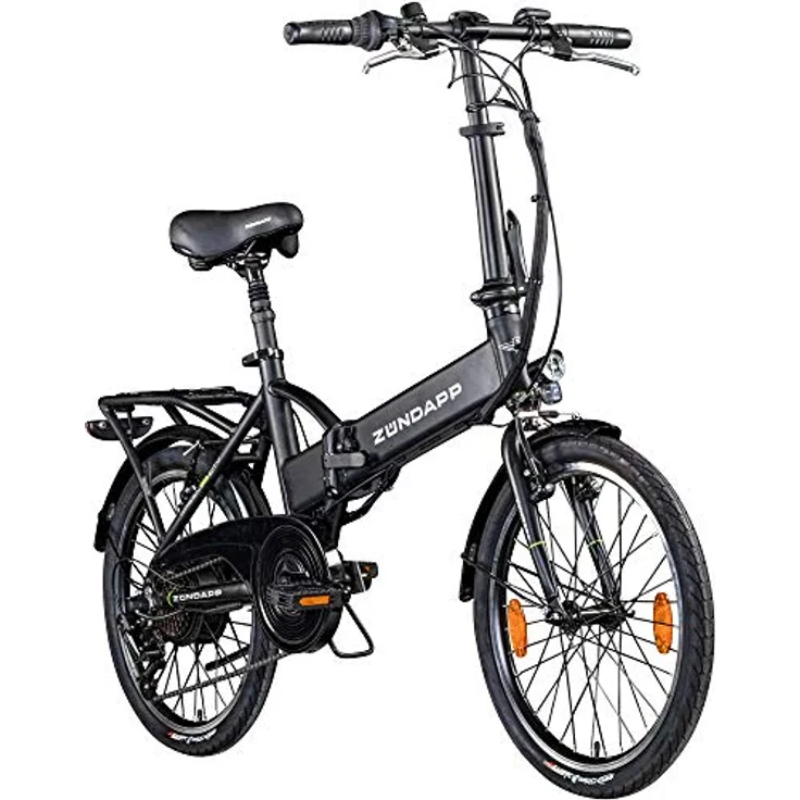 ZÜNDAPP Z101 Faltrad E-Bike 20 Zoll Klapprad Pedelec StVZO Elektrofaltrad 6 Gang, Schwarz – Bild 1