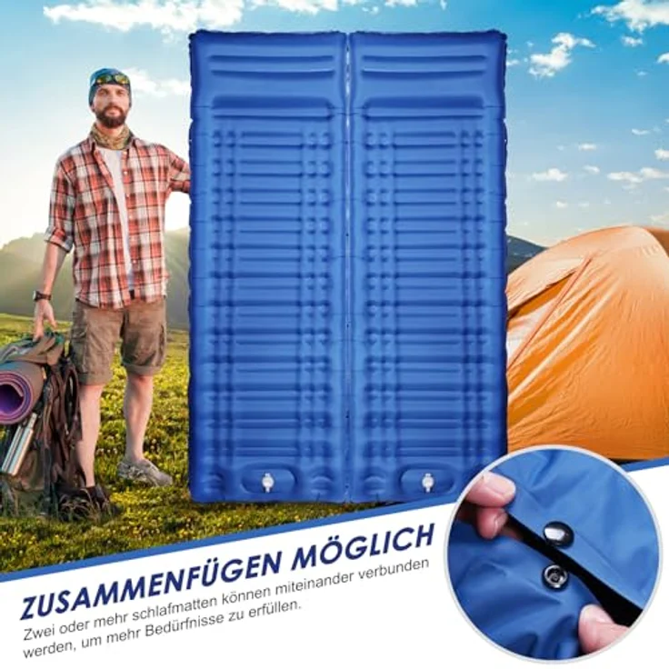 Arlierss Camping Isomatte 12CM Dick mit Integrierter Fußpumpe und Kissen, ultraleicht, wasserfest, 200 x 68 cm – Bild 5