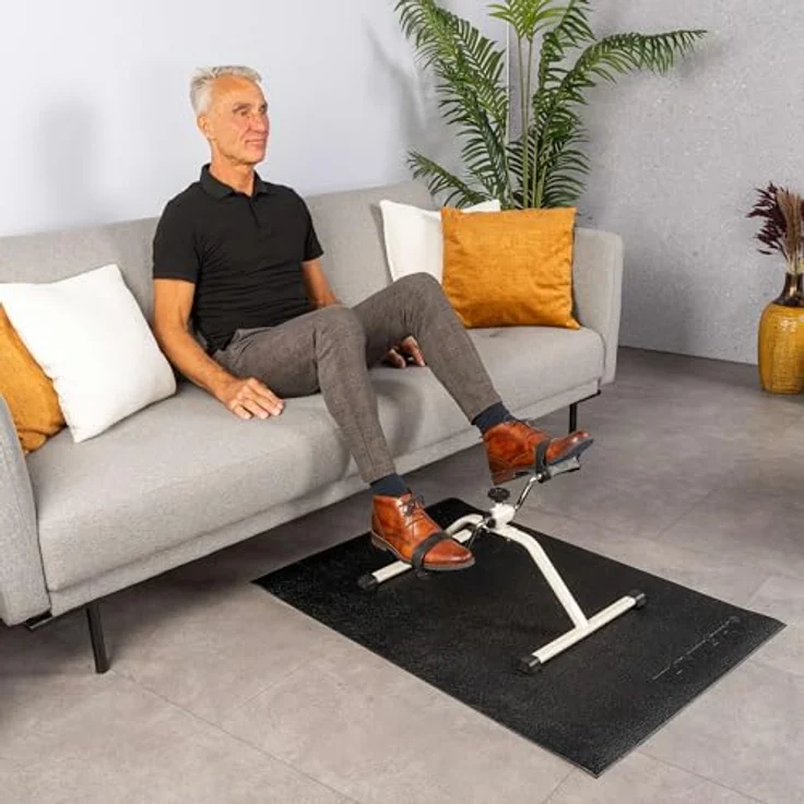 Tunturi Mini Bike, Unter-Tisch-Fahrrad, Armtrainer, Beintrainer, Bewegungstrainer für Senioren, einfaches Training in Weiß – Bild 4