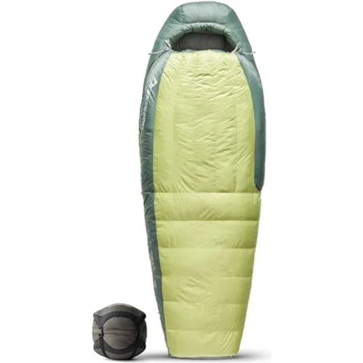 Sea to Summit Ascent Women's -9C/15F Schlafsack, RDS-zertifizierte Gänse­daunen, celery green, regular, anatomischer Fußkasten, Free Flow Zip System – Bild 1