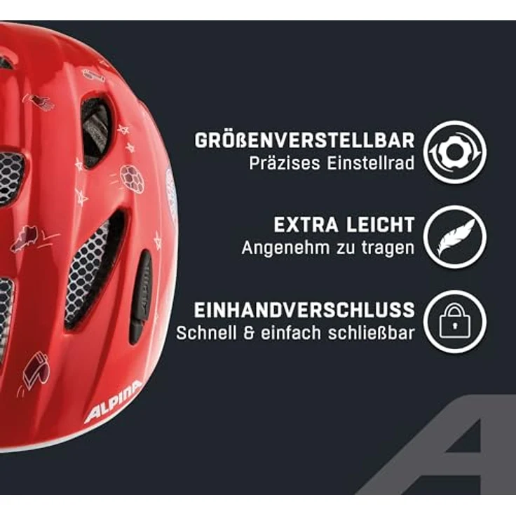 Alpina Kids Ximo Fcb FCB Gloss, Größe 49 - 54 cm - Fahrradhelm, Farbe Rot – Bild 4