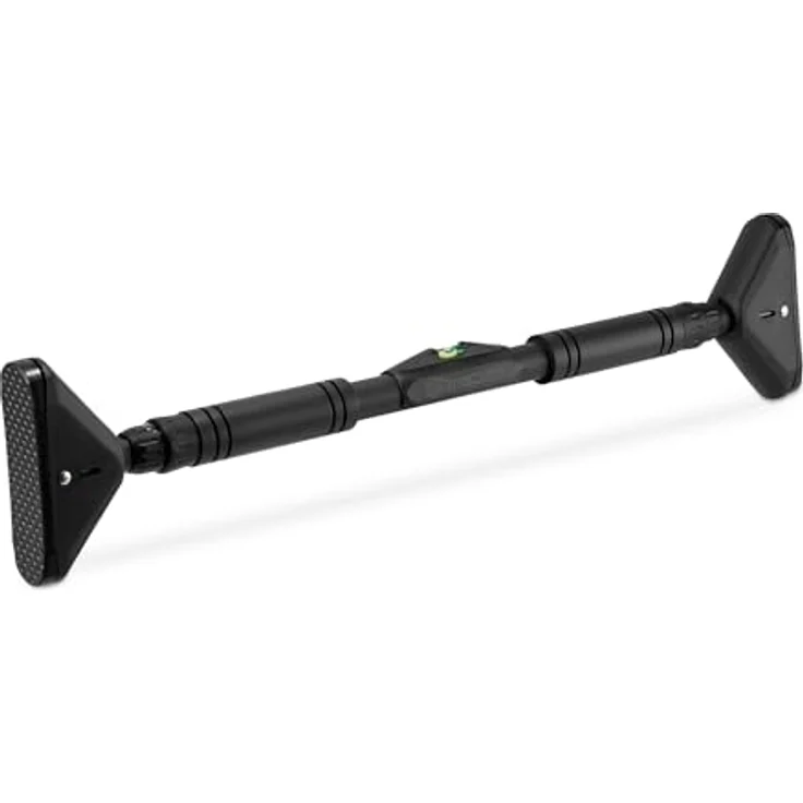 HyperMotion Klimmzugstange Türrahmen 70-100 cm, bis 200 kg, ohne Bohren, Stahlkern, NBR Griffe, TPR Anti-Rutsch, mit Wasserwaage und Sicherungsverschluss, Schwarz – Bild 4