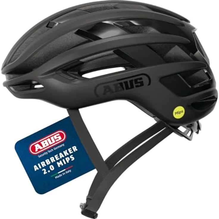 ABUS Rennradhelm AirBreaker 2.0 MIPS, leichter Fahrradhelm mit starker Belüftung, Aerodynamik, Sicherheit und Komfort, schwarz, Größe L – Bild 1