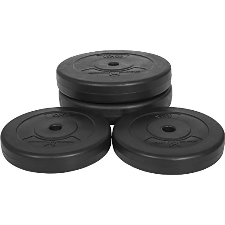 GYRONETICS® Hantelscheiben - 30 kg Set, 2x5 kg, 2x10 kg oder 2x5 kg, 6x2,5 kg, 4x1,25 kg Gewichte, 25 mm Bohrung, Kunststoff - Gewichtsscheiben, Hantelscheiben-Set, Hantelset