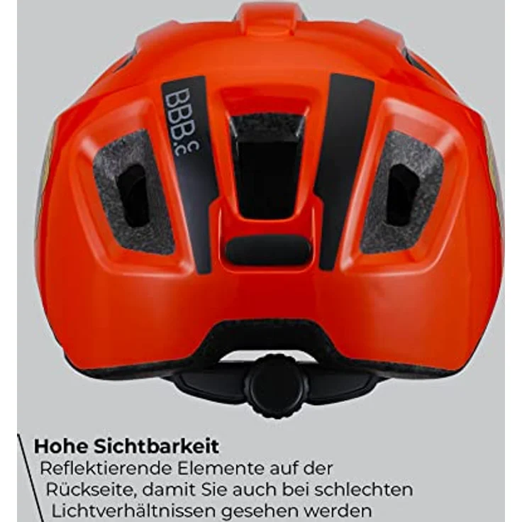 BBB Hero Kids Velohelm, Schalenkonstruktion, 46 - 52 cm, mit Insektennetz und waschbarem Kinnpolster, blau – Bild 4