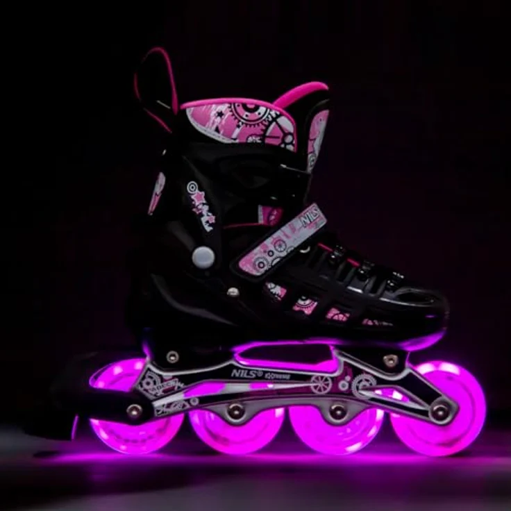Nils Extreme Inliner Verstellbar 4in1 Rollschuhe Schlittschuhe LED 35-38, für Mädchen Damen Kinder Blades Quad Skates Inlineskates, 4-fach größenverstellbar – Bild 2