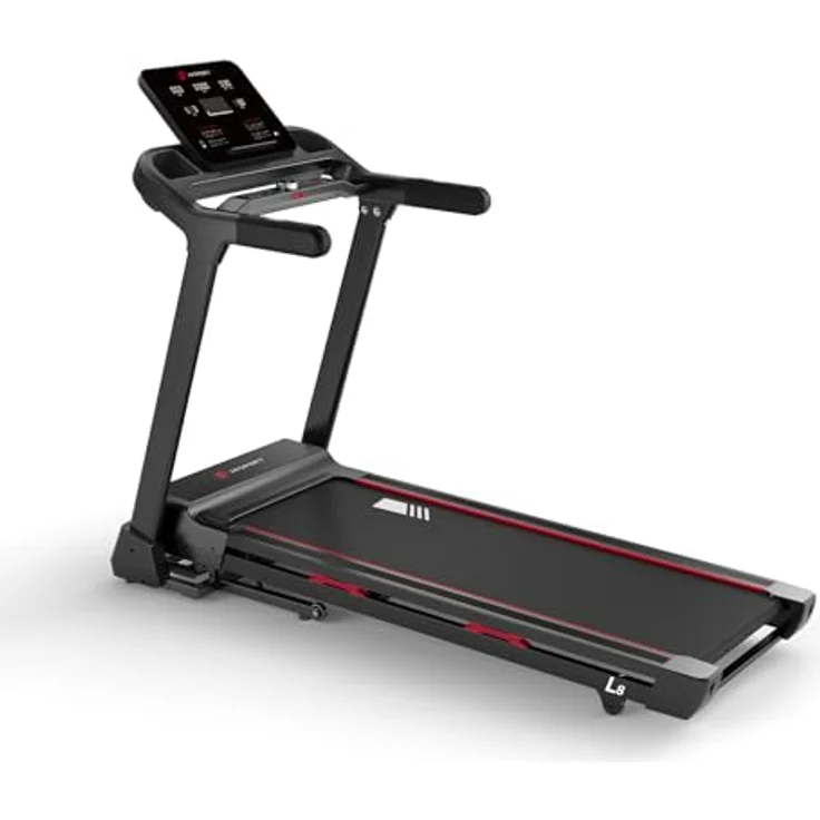 JASPORT L8 Elektrisches Laufband klappbar, 4.0 PS DC-Motor, bis 22 km/h, 0–20% Steigung, 70 Programme, LED-Display, Bluetooth-Lautsprecher, 1450×480 mm Lauffläche, maximal 120 kg – Bild 1