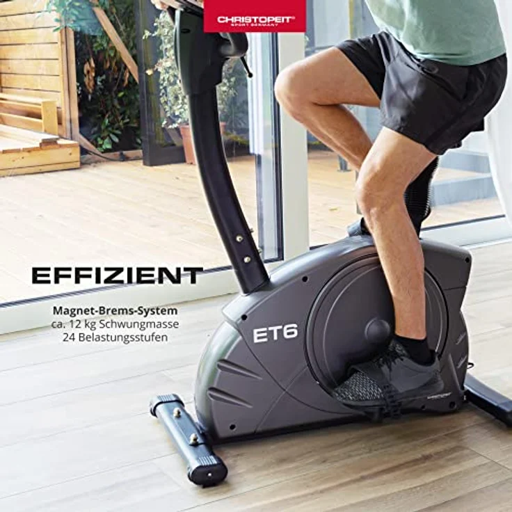 Christopeit Sport Ergometer Heimtrainer ET 6 new 24-Stufig, bis 150kg Gewicht, 12kg Magnet-Bremssystem, LCD-Display – Bild 4