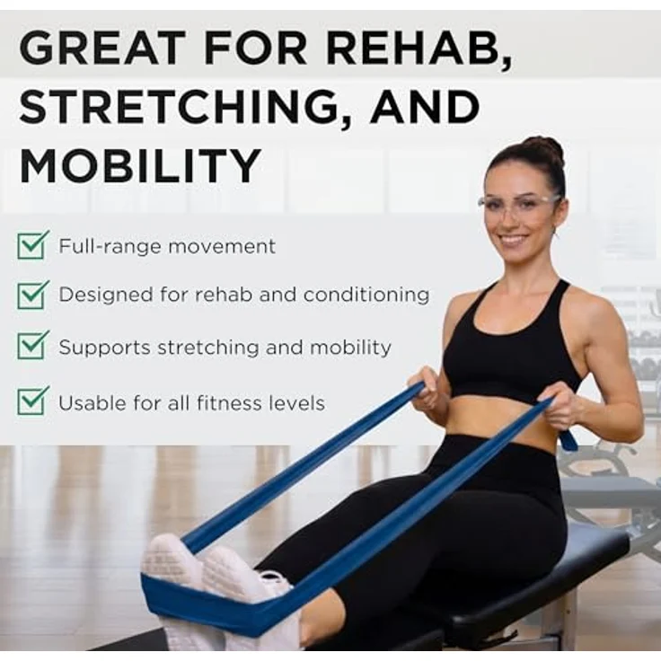 THERABAND Widerstandsband-Set, 2er-Pack (Blau & Schwarz) – 1.5m Latexbänder für Oberkörper, Beine & Rumpf, ideal für Reha und Pilates – Bild 4