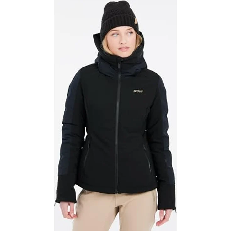 Protest Mercury Skijacke Damen, wetterbeständige Winterjacke in Schwarz mit Isolierung und verstellbarer Kapuze, Größe 42 – Bild 8