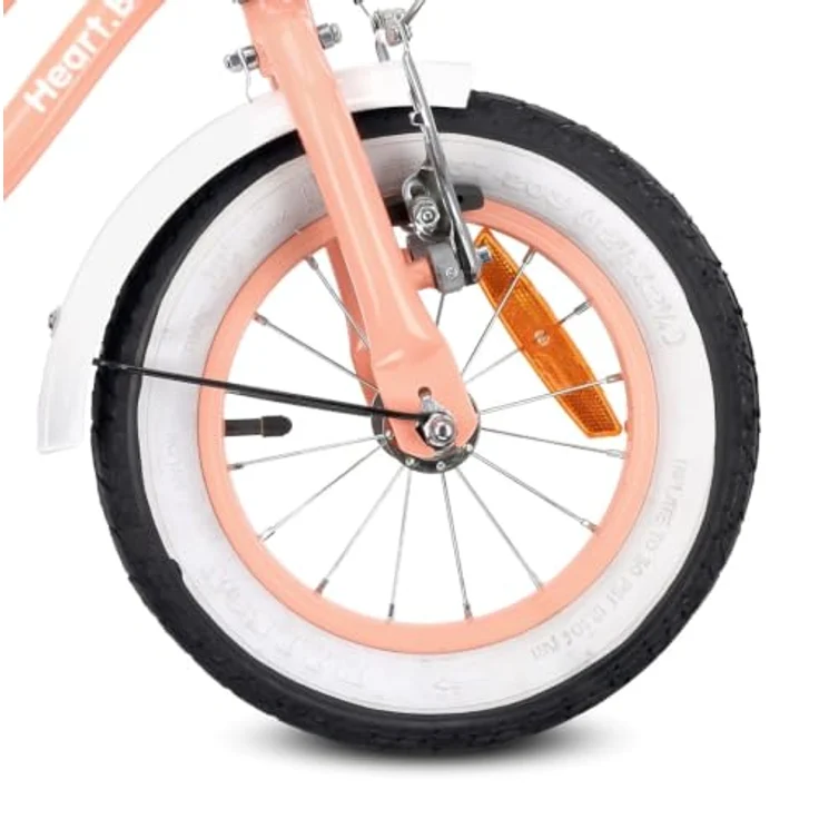 Sun Baby Kinderfahrrad Heart Bike, 12 Zoll mit Zusatzrädern und Schubstange, Aprikose – Bild 6