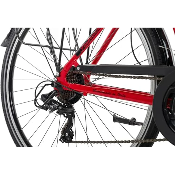 Ciclista Ponte Vecchio Wave Citybike Damen, 28 Zoll, 21-Gang Shimano Schaltung, Aluminiumrahmen, rot-schwarz, Größe 56 – Bild 2