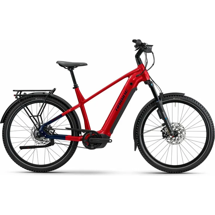 Haibike TREKKING 9 ABS, E-Tourenbike in dynamite red/blue, 27,5", 800 Wh, Bosch Performance CX, integriertes eBike ABS, Riemenantrieb, max. Gesamtgewicht 150 kg