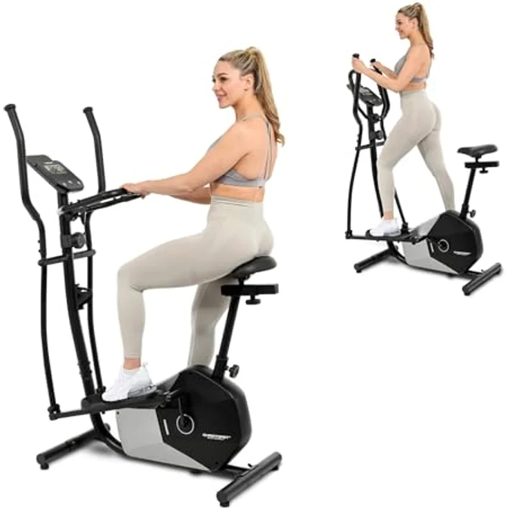 Christopeit Crosstrainer CT 6, 2-in-1 Cross- & Heimtrainer mit 7 kg Magnetbremse, 8 Widerstandsstufen, Handpulssensoren und Tablet-Halterung, bis 100 kg – Bild 1