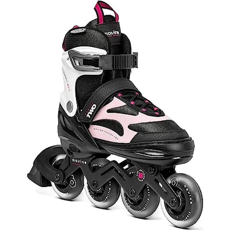 Movino Cruzer Two L, Verstellbare Fitness Inline-skates für Damen, Aluminium-Schiene, 80 mm Rollen, Rosa, ABEC-7 – Bild 5