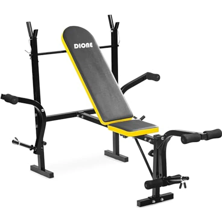 Dione MT2 Hantelbank Schwarz/Gelb, Verstellbare Trainingsbank für Bankdrücken - Multifunktion – Bild 2