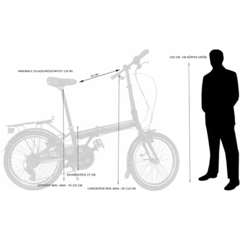 Faltrad 20 Zoll Für Erwachsene | 6 Gang | Klapprad Für Stadt & Reisen