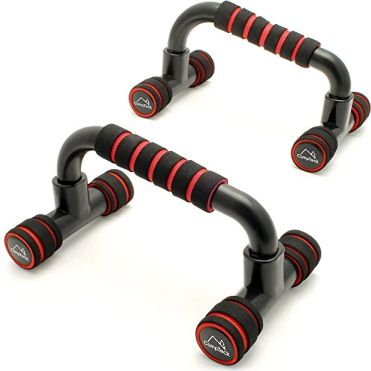 CampTeck U6664 Liegestutzgriffe Push Up Bar Stand mit Schaumstoffgriffen fur Krafttraining, Brust Übungen, Fitness, Sit Up, Kraftsport, Muskelaufbau - 1 Paar – Bild 1