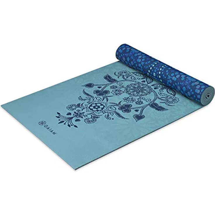 Gaiam Yogamatte, Premium-Druck, wendbar, extra dick, rutschfest, Mystic Sky, 6 mm
