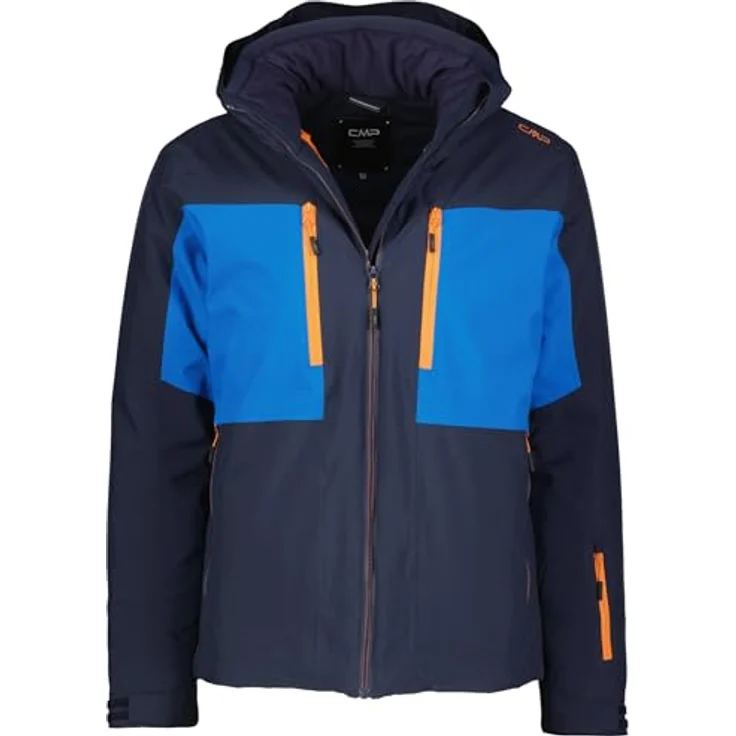 CMP Jacket Zip Hood 34W4657, Herren Skijacke aus robustem Polyestergewebe, dunkelblau, Größe 46, mit ClimaProtect Technologie und Feel Warm Flat Isolierung – Bild 4