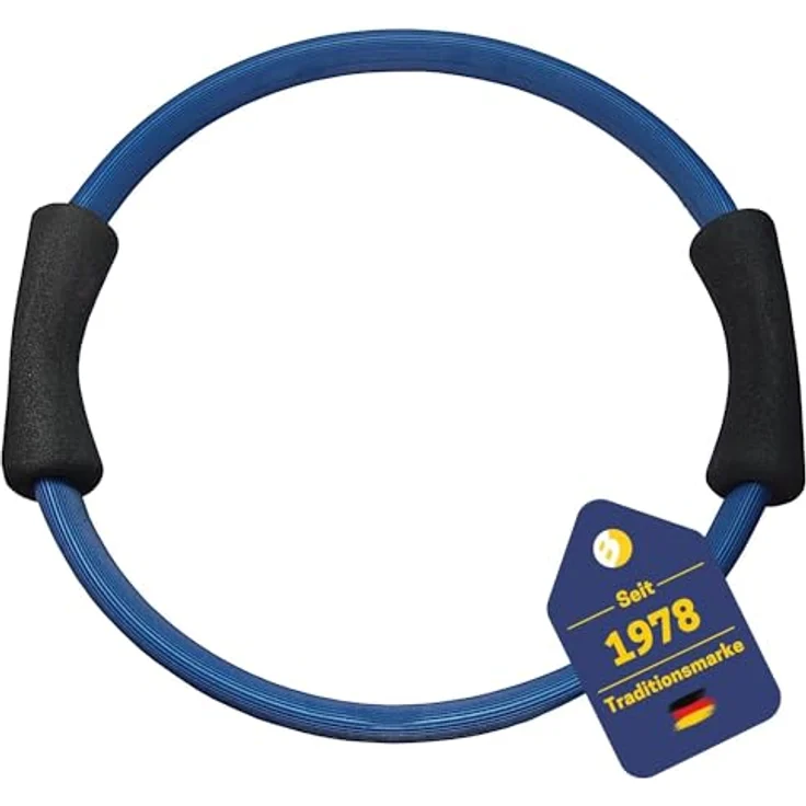 Best Sporting Pilates Power Toning-Ring 37cm in blau I Widerstand Mittel I Fitnessring mit Schaumstoffgriffen I Trainiert besonders die Brust-, Arm-, Bein- und Bauchmuskeln I Inkl. Übungsanleitung – Bild 1