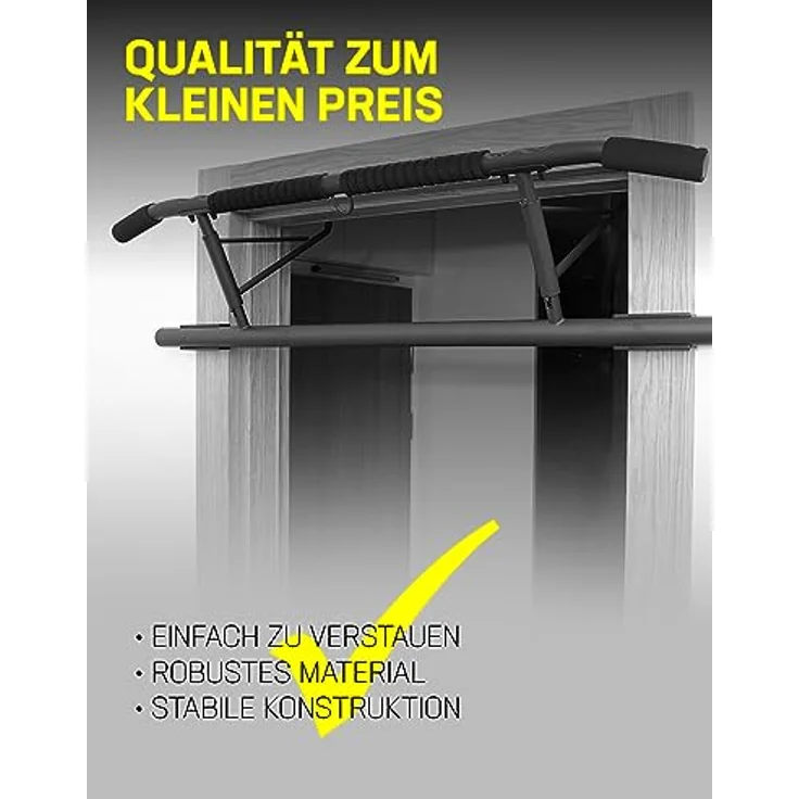 SPORTINATOR® Premium Klimmzugstange für jeden Standard Türrahmen, Maße 100 x 27 x 34 cm, mit gepolsterten Griffen und Öse für Boxsack, faltbares Design – Bild 4