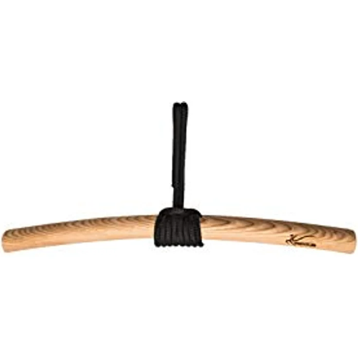 eaglefit - Premium Klimmzugstange (Holz) nur mit Seil für Outdoor & Zuhause (wetterfest, 60 cm) Klimmzug Stange ergonomisch gebogen für Deckenmontage - Pull-Up Bar für frei hängende Klimmzüge – Bild 1