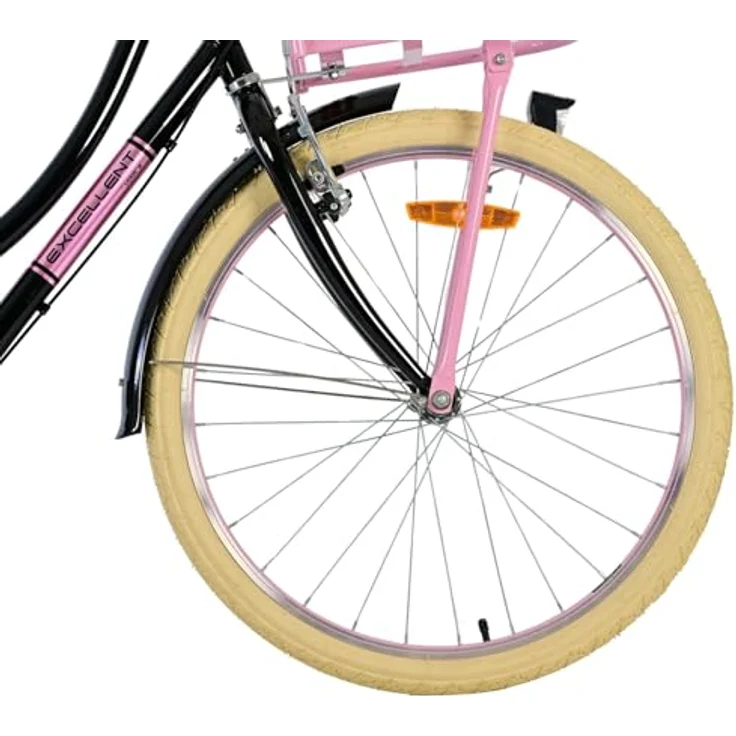 Volare Kinderfahrrad Excellent 24 Zoll für Mädchen, Schwarz, mit STVO-geprüfter Beleuchtung und Rücktrittbremse – Bild 4