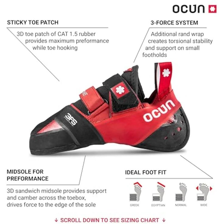 Ocun Ozone, Damen Kletterschuhe, veganer Performance-Kantenschuh mit asymmetrischer Form, Rot – Bild 2