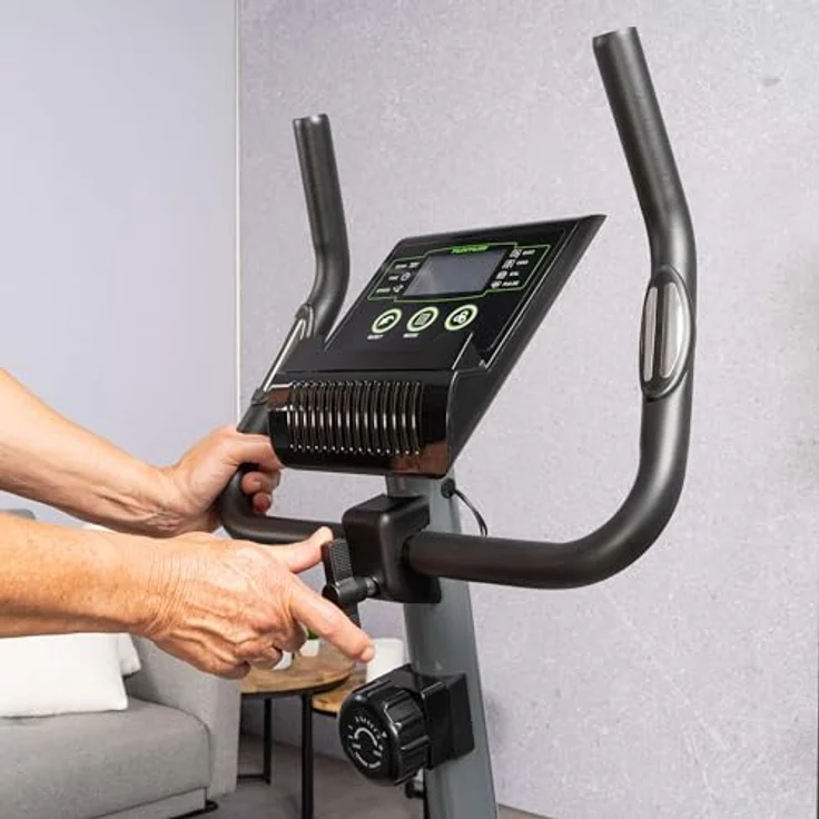 Tunturi Cardio Fit B40 Heimtrainer Fahrrad/Fitnessfahrrad/Hometrainer Fahrrad Trainer mit niedrigem Einstieg + LCD-Bildschirmanzeige und Tablethalterung - Schwarz – Bild 5