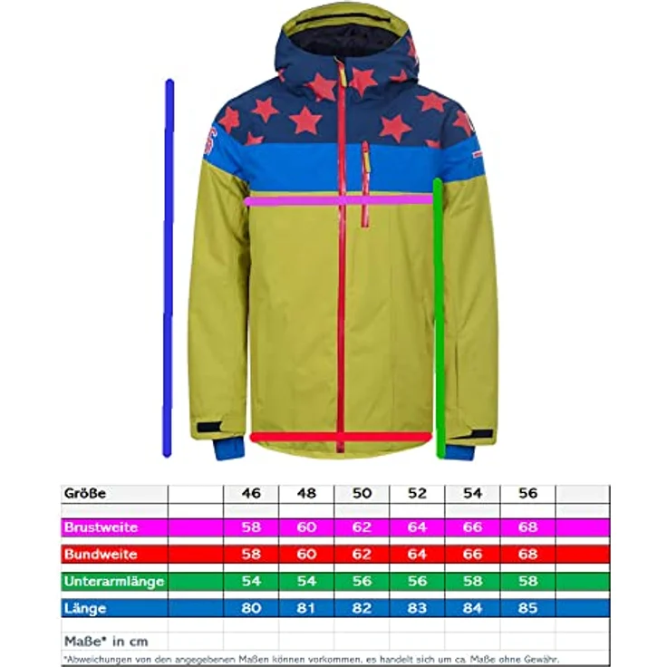 Icepeak Centertown Herren Skijacke, wasserdicht und atmungsaktiv, Farbe grün-blau, Größe 48 – Bild 7
