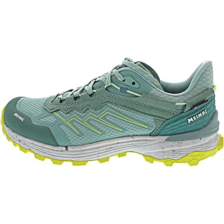 Meindl Damen Jamaica GTX, Multifunktionsschuh aus Velourleder mit Schnürverschluss, grün/gelb, Größe 39 – Bild 1
